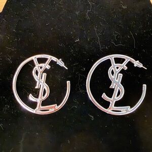 Yves Saint Laurent Silver Hoop Earrings
